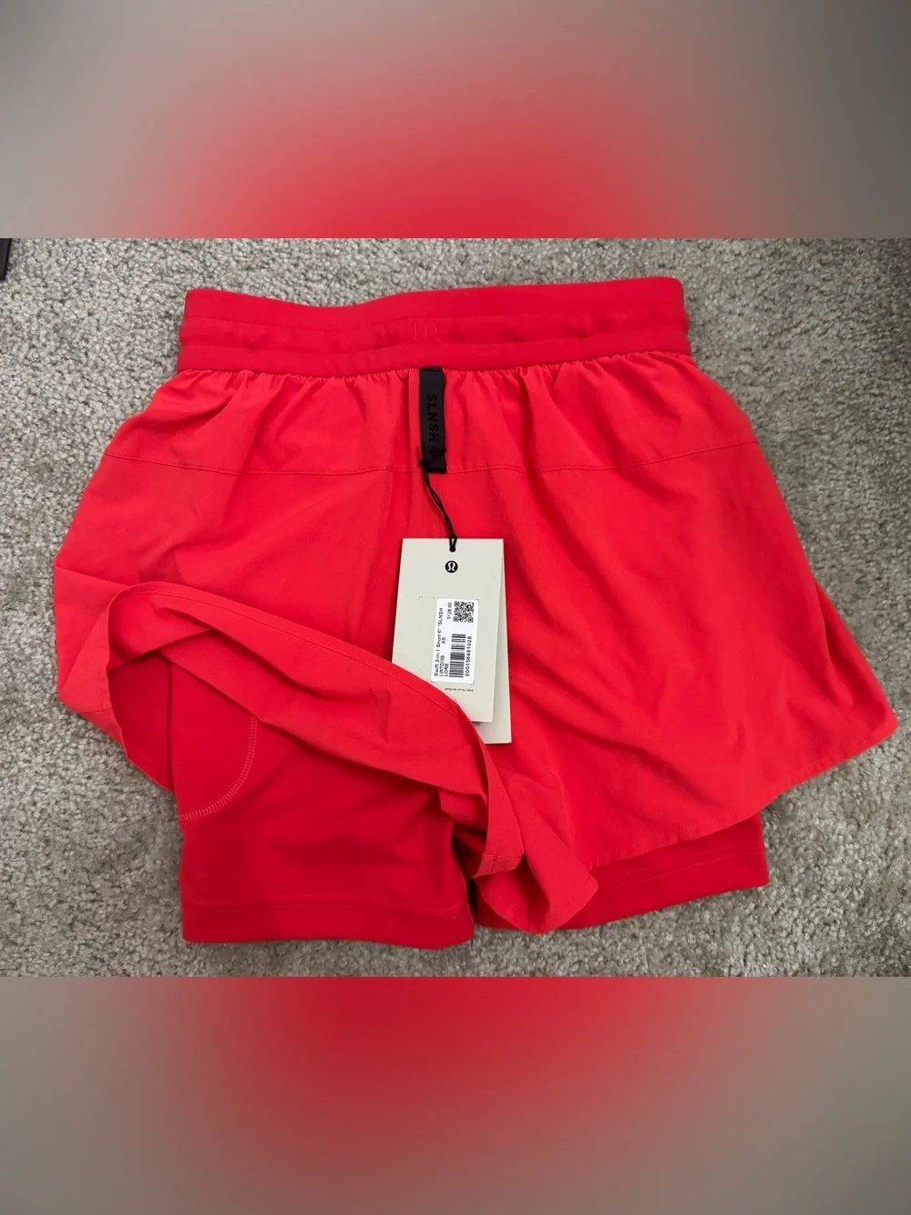 Lululemon Swift 2-in-1 High-Rise Shorts 6” Love Red XS NWT tag $128